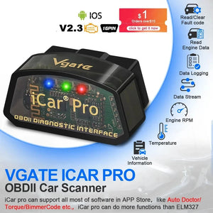 Vgate iCar Pro elm327 V2.3 OBD 2 OBD2 Car Auto diagnostic Scanner WIFI Bluetooth 4.0 for IOS Scan Tool ODB2 PK ELM 327 V1 5