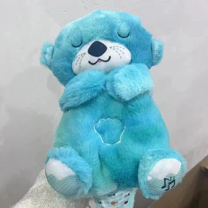 Baby Plush Doll Breathing Bear Newborn Soothing Sleep Playmate Otter Toy Kids Music Sleeping Companion Sound Light Doll Toy Gift