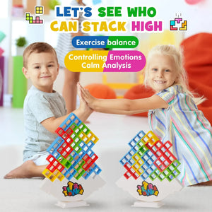 32PCS Tetra Tower Fun Balance Stacking Building Blocks Board Game for Kids Adults Friends Team Dorm Family Game Night and Partie