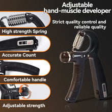 Load image into Gallery viewer, 5-60kg Adjustable Hand Grip Strength Strengthener Trainer Full Set With Counter Wrist Forearm And Hand Exerciser For Muscle
