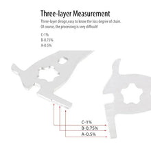 Load image into Gallery viewer, TOOPRE Bicycle Chain Wear Measurement Tool Bike Chain Hook Bicycle Presta Valve Core Removal Tool Screw Diameter Measurement
