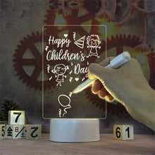 Load image into Gallery viewer, Transparent Luminous LED Night Lights USB Luminous Acrylic Night Light Erasable Write Message Board Calendar Desktop Ornaments
