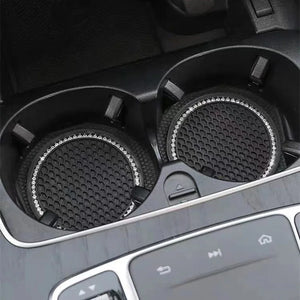 Car Water Cup Pad Holders Non-slip Diamond Rhinestone Rubber Mat for Bottle Holder Coaster Auto Interior Anti-skid Cup Holders