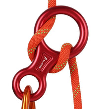 Load image into Gallery viewer, 35KN Rock Climbing Carabiner Figure 8 Rappelling Rope Descender Aluminum Figure Belay Device Abseiling Downhill Equipment
