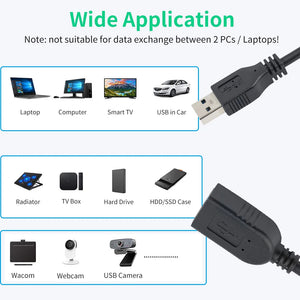 USB 3.0 Extension cable Short Super Speed USB 3.0 cord Extension USB 3.0 A male to A female 0.3M up to 5Gbps for Macs Windows