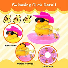 Load image into Gallery viewer, Office Decoration Car Rubber Duck Decoration Dashboard Yellow Duck with Hat Sunglasses Gold Chain Swim Ring for Party Favors
