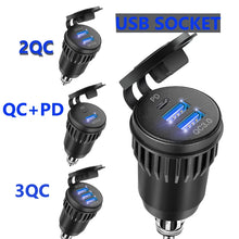 Load image into Gallery viewer, QC 3.0 Motorcycle USB Charger Socket Power Outlet motorcycle usb  port 12v for BMW Motorcycle F800 F650 F700 R1200 GS R1200RT
