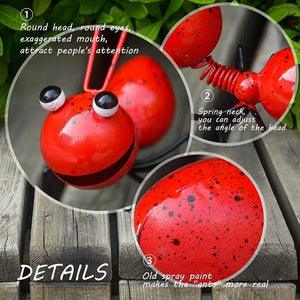 New 4-1PC Ant Decor Outdoor Garden Cute Insect Metal Ant Living Room Wall Art Sculptures Wall Hang Home Decors Jewelry Ornament