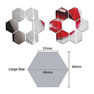 1 Set 3D Hexagon Mirror Wall Stickers DIY Wall Mirrors Sticker Removable Self Adhesive Decal DIY Home Decoration Art Mirror