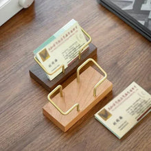 Load image into Gallery viewer, Business Card Holder Organizer Office Desk Display Stand Memo Counter Accessories Tabletop Shelf Home Wooden Card Holder Storage
