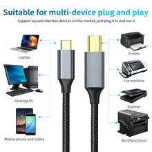 Load image into Gallery viewer, USB C to USB B 2.0 Printer Cable Fax Machine Scanner Electronic Organ Adapter Type C to USB B Cable for Phone Laptop MacBook
