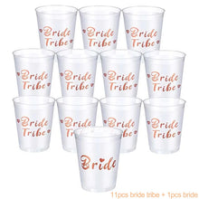 Load image into Gallery viewer, 1Set Bachelorette Party Team Bride Plastic Drinking Cups Bridal Shower Gift Bride to be Hen Party Supplies Wedding Decorations
