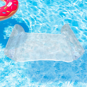 Water Hammock Recliner Portable Inflatable Floating Swimming Mattress Foldable with Sequins Swimming Pool Accessories