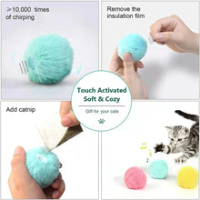 Load image into Gallery viewer, Smart Cat Toys Interactive Ball Plush Electric Catnip Training Toy Kitten Touch Sounding Pet Product Squeak Toy Ball Cat Supplie
