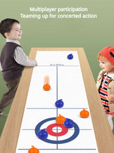 Load image into Gallery viewer, Family Fun Board Games for Kids &amp; Adults: Tabletop Curling Game with 8 Rollers &amp; Shuffleboard Pucks!
