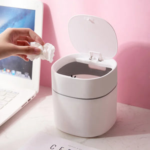 Mini Small Waste Bins Desktop Garbage Basket Home Table Plastic Trash Can Office Supplies Dustbins Sundries Barrel Box