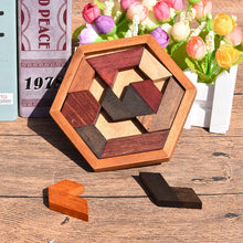 Load image into Gallery viewer, Hexagonal Wooden Puzzles IQ Game Educational Toys For Children Kids Adults Tangram Board IQ Brain Teaser Montessori Toys Gifts
