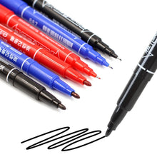 Load image into Gallery viewer, 3Pcs/Set Dual Tip 0.5/1.0 mm Nib Marker Waterproof Black Blue Red Oily Manga Art Marker Pens Student School Office Stationery
