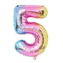 Load image into Gallery viewer, 1Set Rainbow Unicorn Balloon 32 inch Number Foil Balloons 1st Kids Unicorn Theme Birthday Party Decorations Baby Shower Globos
