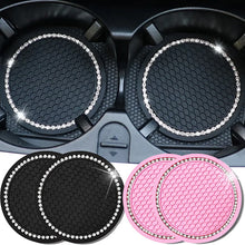 Load image into Gallery viewer, Car Water Cup Pad Holders Non-slip Diamond Rhinestone Rubber Mat for Bottle Holder Coaster Auto Interior Anti-skid Cup Holders
