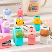 Load image into Gallery viewer, Cute Mini Animal Stapler Creative Portable Book Binding Machines Keychains School Supplies Office Accessories Stationery Gifts
