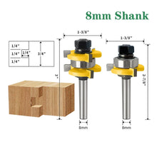 Load image into Gallery viewer, LANG TONG 2Pcs tools  Joint Assemble Router Bits Tongue &amp; Groove T-Slot Milling Cutter for Wood Woodwork Cutting Tools LT006
