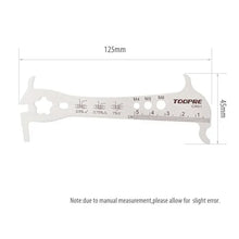 Load image into Gallery viewer, TOOPRE Bicycle Chain Wear Measurement Tool Bike Chain Hook Bicycle Presta Valve Core Removal Tool Screw Diameter Measurement
