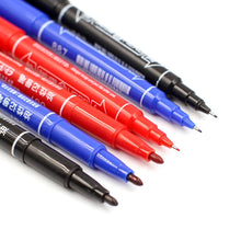 Load image into Gallery viewer, 3Pcs/Set Dual Tip 0.5/1.0 mm Nib Marker Waterproof Black Blue Red Oily Manga Art Marker Pens Student School Office Stationery
