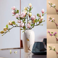 Load image into Gallery viewer, Artificial Magnolia Flower Branch For Home Living Room Decoration Fake Silk Flower Plant Wedding Party Simulation Flower Bouquet
