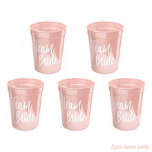 Load image into Gallery viewer, 1Set Bachelorette Party Team Bride Plastic Drinking Cups Bridal Shower Gift Bride to be Hen Party Supplies Wedding Decorations
