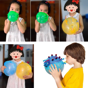 3PCS Kids Funny Dinosaur Animals Inflate Vent Balls Toy Squeeze Soft Ball Balloon Outdoors Party Sports Cute Funny Games Gift