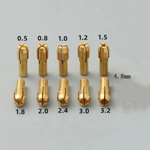 Load image into Gallery viewer, 5/11PCS/lot Mini Drill Brass Collet Chuck for Dremel Rotary Tool 0.5-3.2mm Brass and Nut for Dremel Accessories Set
