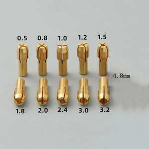 5/11PCS/lot Mini Drill Brass Collet Chuck for Dremel Rotary Tool 0.5-3.2mm Brass and Nut for Dremel Accessories Set