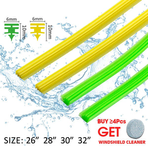 2pcs High Quality Boneless silica gel Car Wiper Blade refill Strips Windscreen 6mm 26" 28" 30" 32" Windshield car accessories