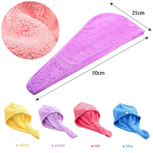 Microfiber Hair Towel,Premium Anti Frizz Hair Drying Wrap for Women & Men  Dry Hair Hat,Super Absorbent,Wrapped Bath Cap