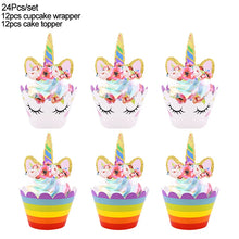 Load image into Gallery viewer, 1Set Rainbow Unicorn Balloon 32 inch Number Foil Balloons 1st Kids Unicorn Theme Birthday Party Decorations Baby Shower Globos
