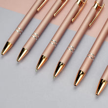 Load image into Gallery viewer, Personalized Carving LOGO Metal Creative Rose Gold Ballpoint Pen Customized Engraved Name Gift School Stationery Office Supplies
