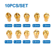 Load image into Gallery viewer, XCAN Mini Drill Collet Chuck 10pcs 0.5-3.2mm 4.3/4.8mm Shank Brass Chucks Adapter for Dremel Rotary Tool Power Tool Accessory
