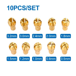 XCAN Mini Drill Collet Chuck 10pcs 0.5-3.2mm 4.3/4.8mm Shank Brass Chucks Adapter for Dremel Rotary Tool Power Tool Accessory