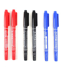 Load image into Gallery viewer, 3Pcs/Set Dual Tip 0.5/1.0 mm Nib Marker Waterproof Black Blue Red Oily Manga Art Marker Pens Student School Office Stationery
