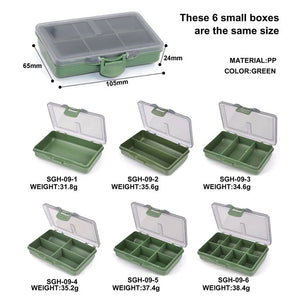 Plastic Carp Fishing Tackle Separated Small Box Rig and Storage Box Organizer Container Compartments Box Bait Fishing Tools