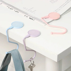 Cute Morandi Bag Hanger Heavy Duty Table Purse Bag Hooks Travel Handbag Kawaii Table Side Bag Hanger Office Desk Organizers