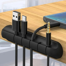 Load image into Gallery viewer, 3/5/7 Clips Cable Winder Desktop Self Adhesive USB Charging Cable Holder Wire Wrapped Cord Table Organizer Office Supplies
