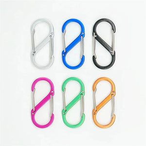 10Pcs S-shaped Carabiner Set Double Snap Hook For Keys Outdoor Camping EDC Climbing Backpack Clasps Spring Keychain Karabiners