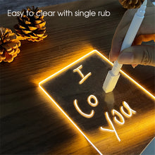 Load image into Gallery viewer, Transparent Luminous LED Night Lights USB Luminous Acrylic Night Light Erasable Write Message Board Calendar Desktop Ornaments
