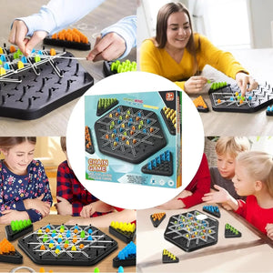 Chain Triangle Chess Game 2 To 4 Players Family Games Kids Adults Board Games Triggle Rubber Band Strategy Make More Triangles