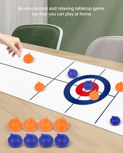 Family Fun Board Games for Kids & Adults: Tabletop Curling Game with 8 Rollers & Shuffleboard Pucks!