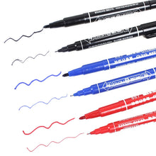 Load image into Gallery viewer, 3Pcs/Set Dual Tip 0.5/1.0 mm Nib Marker Waterproof Black Blue Red Oily Manga Art Marker Pens Student School Office Stationery
