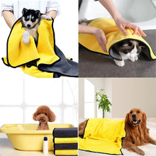 Load image into Gallery viewer, Quick Drying Dog And Cat Towels Soft Fiber Towels Absorbent Bath Towel Pet Bathrobe Convenient Cleaning Towel Pet Supplies
