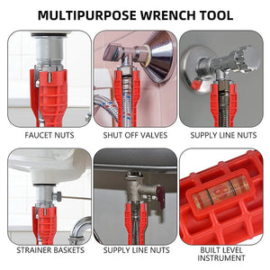 14 In 1 Faucet Sink Wrench Pipe Wrenches Faucet Sink Installer Kit for Bathroom Kitchen Plumbing Repair Installation Hand Tools